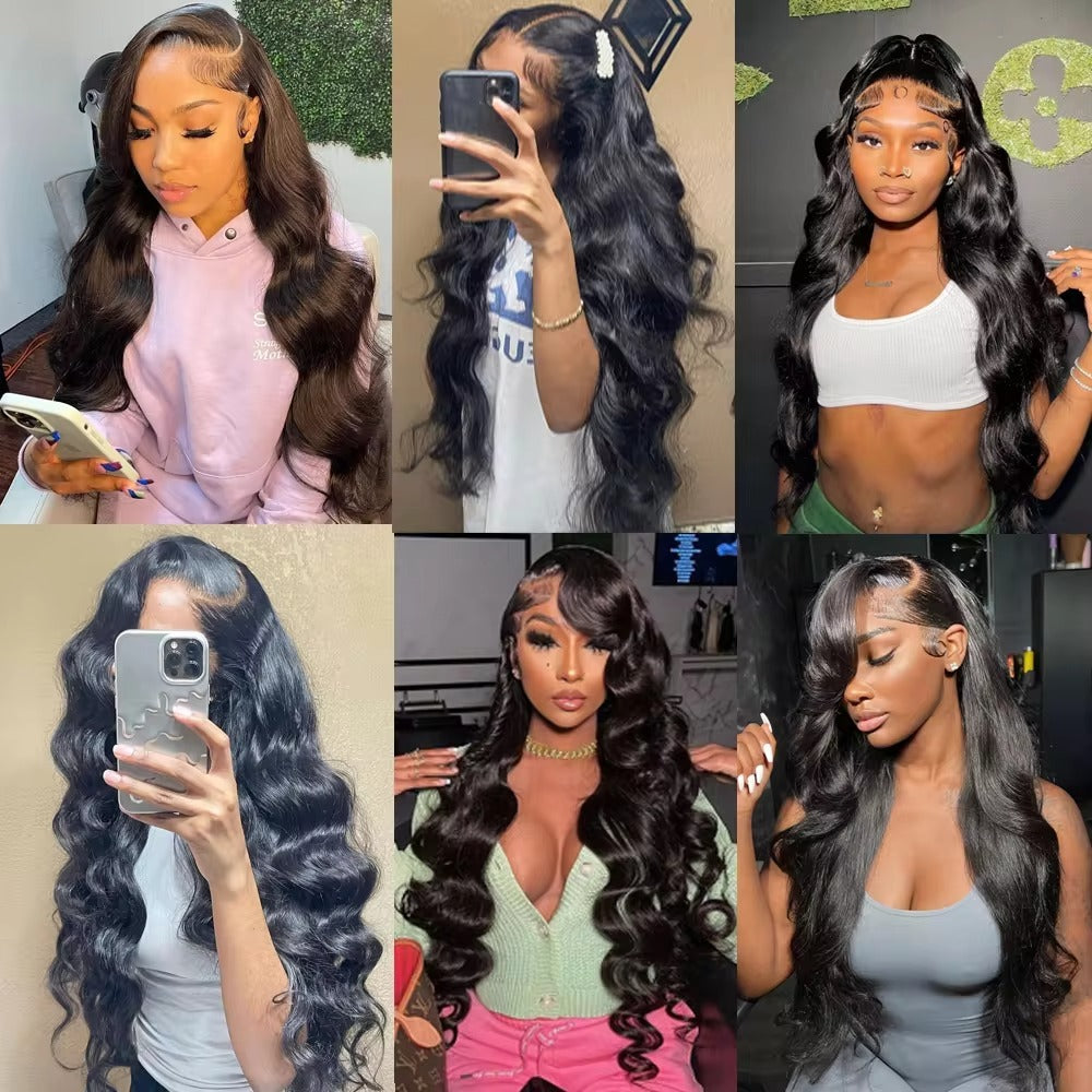 6x4 Density Virgin Human Hair Wig- Raw Hair Transparent Lace Front Pre-Plucked Bleached Knots