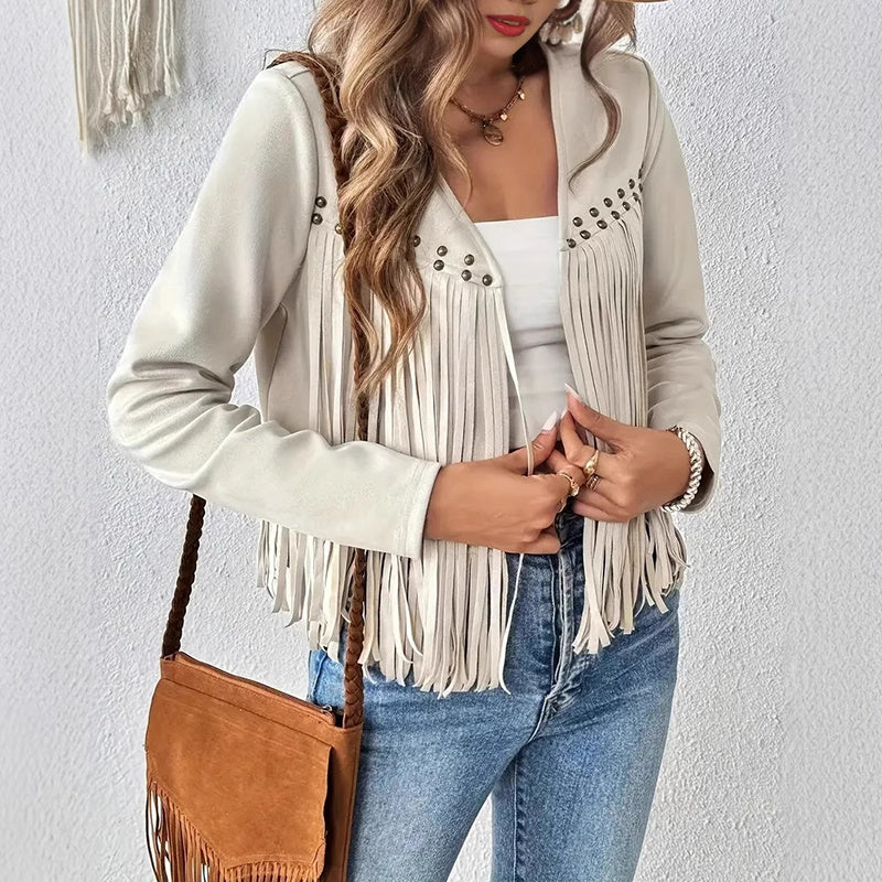 Western Concert  Faux Suede Cardigan Jacket Western Concert