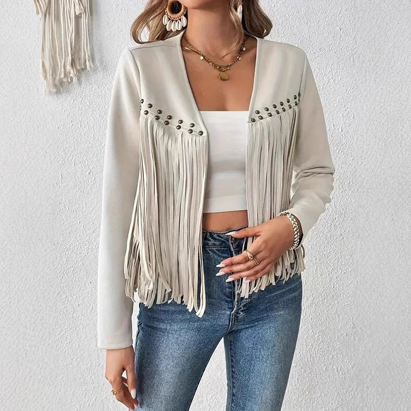 Western Concert  Faux Suede Cardigan Jacket Western Concert
