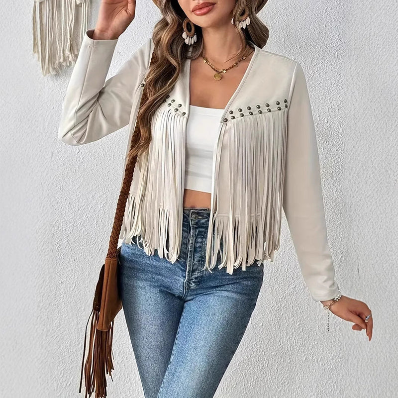 Western Concert  Faux Suede Cardigan Jacket Western Concert