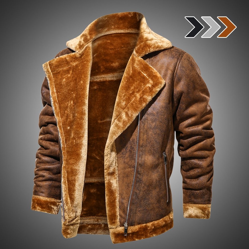 Men Suede Leather Jacket