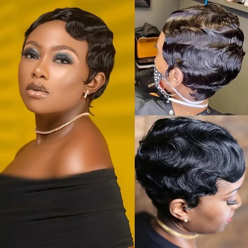 Remy Short Human Hair Wig ( 6-inch Non-toxic )