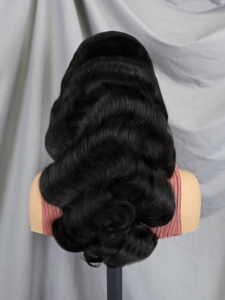 6x4 Density Virgin Human Hair Wig- Raw Hair Transparent Lace Front Pre-Plucked Bleached Knots