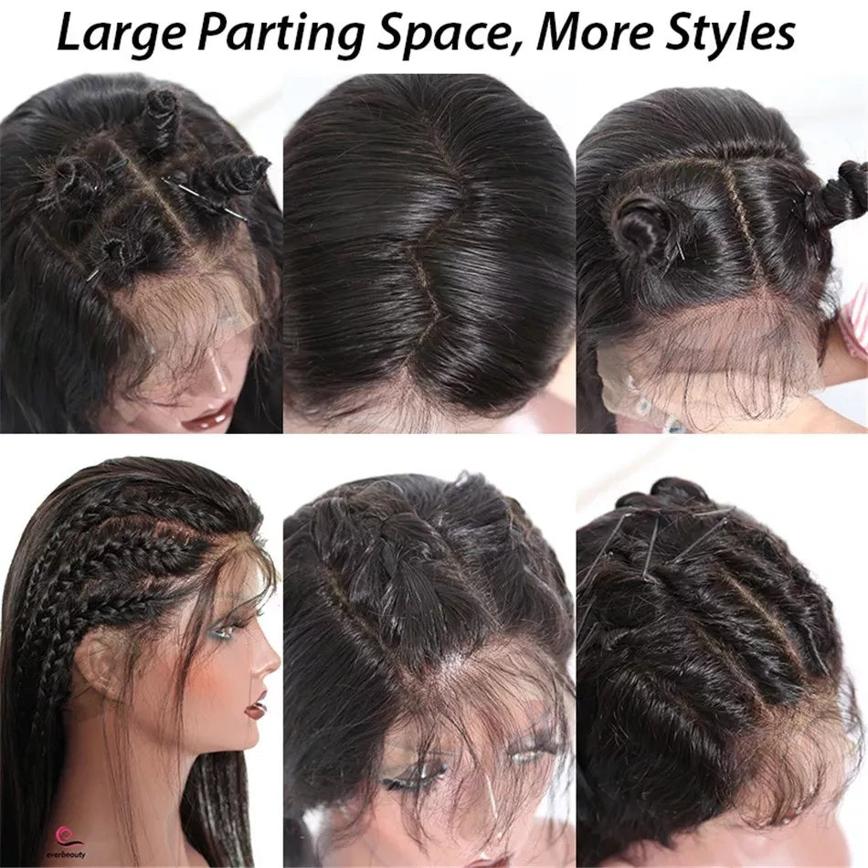 6x4 Density Virgin Human Hair Wig- Raw Hair Transparent Lace Front Pre-Plucked Bleached Knots