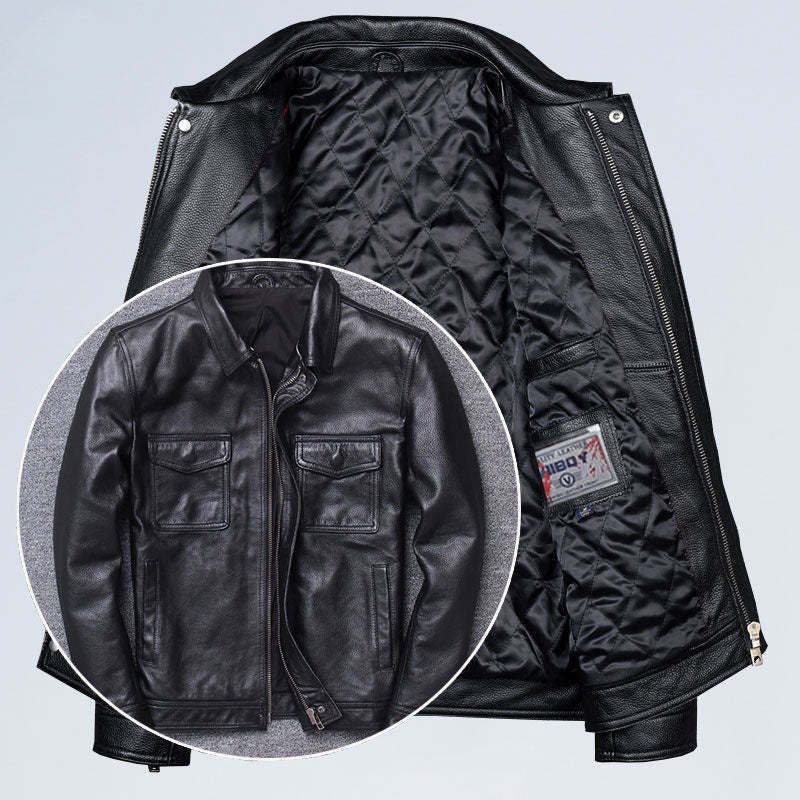 Men's Casual Motorcycle Leather Jacket