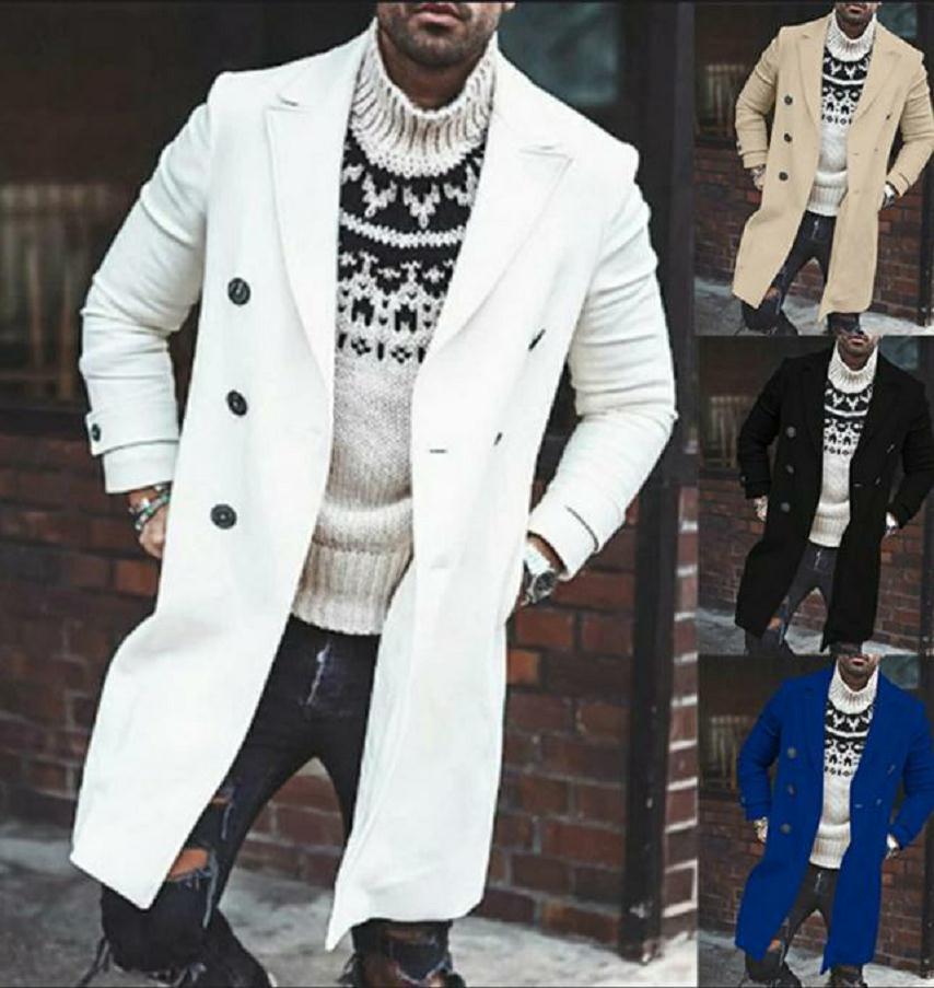 men double-breasted trench coat
