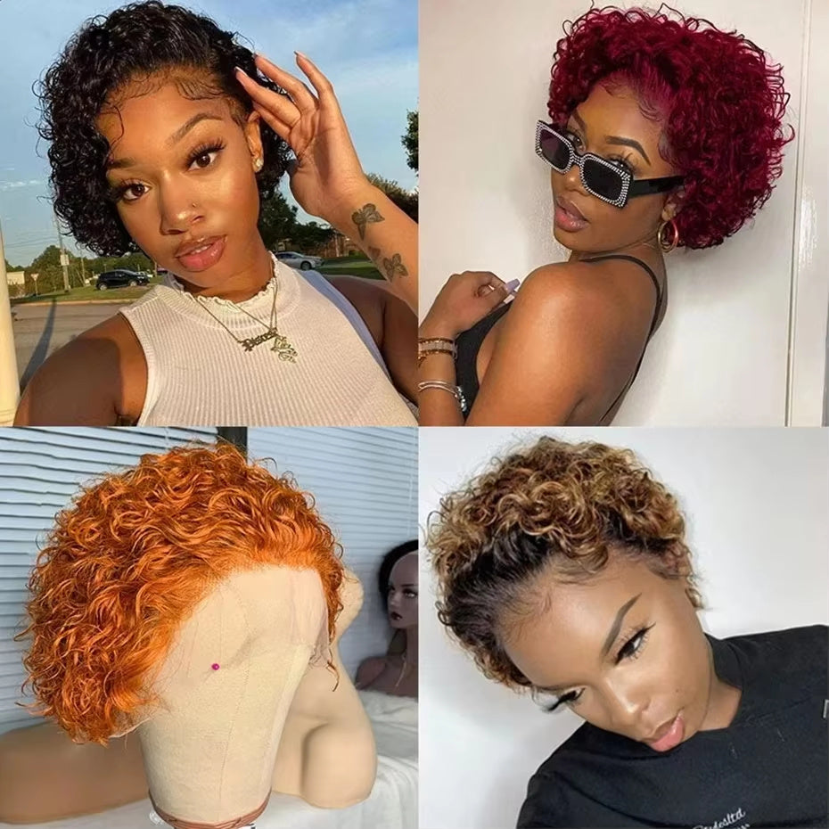 Remy High-quality 13x1 pixie Wigs Human Hair