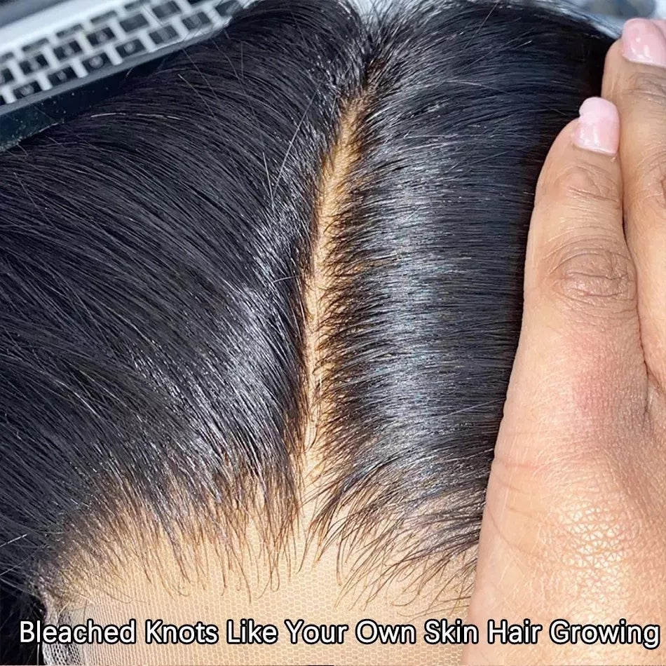 6x4 Density Virgin Human Hair Wig- Raw Hair Transparent Lace Front Pre-Plucked Bleached Knots