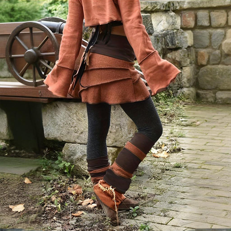 Women's Color Block Asymmetrical Skort