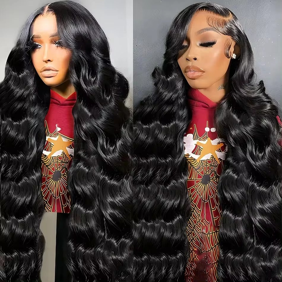6x4 Density Virgin Human Hair Wig- Raw Hair Transparent Lace Front Pre-Plucked Bleached Knots