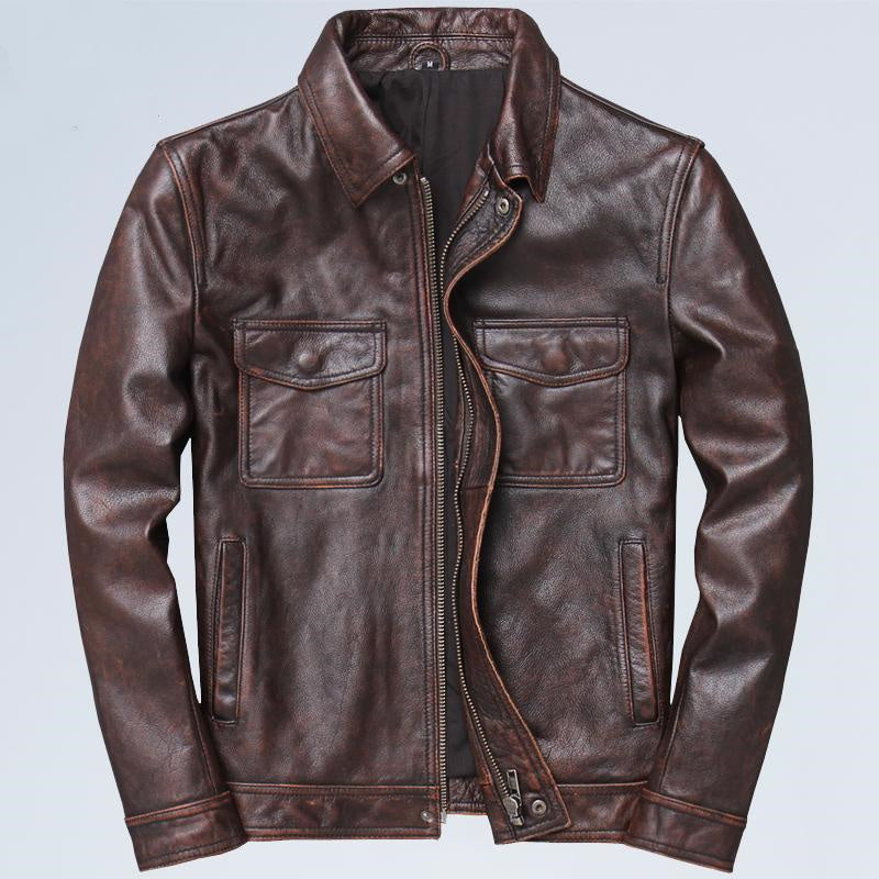 Men's Casual Motorcycle Leather Jacket