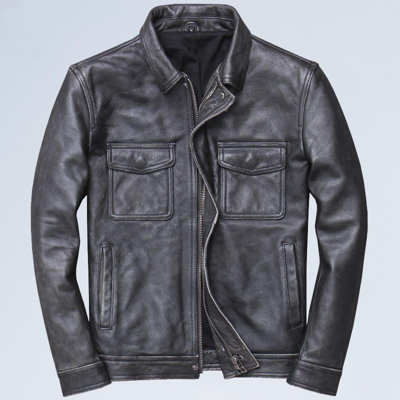 Men's Casual Motorcycle Leather Jacket