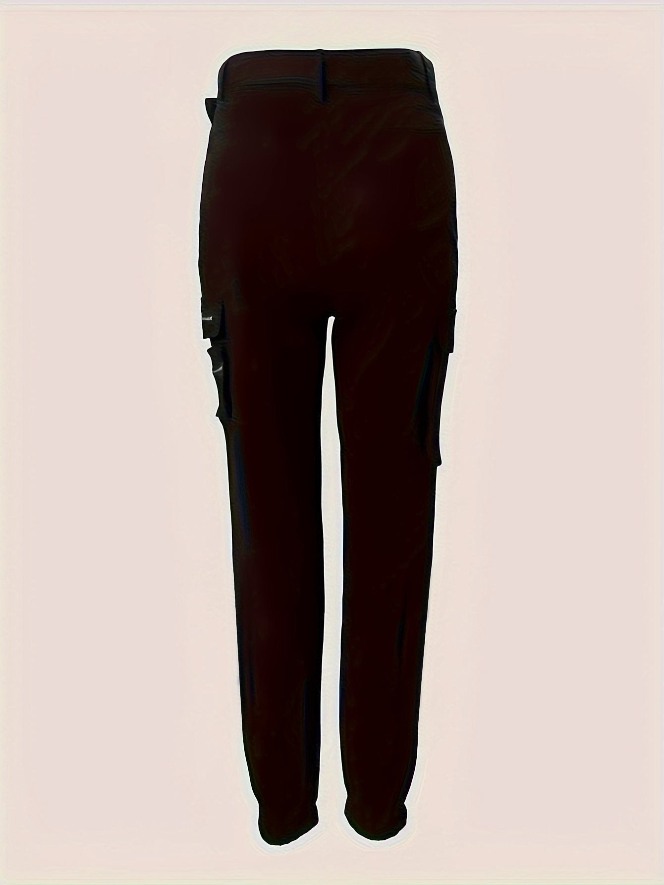 Zipper Pocket Design High Waist Pants
