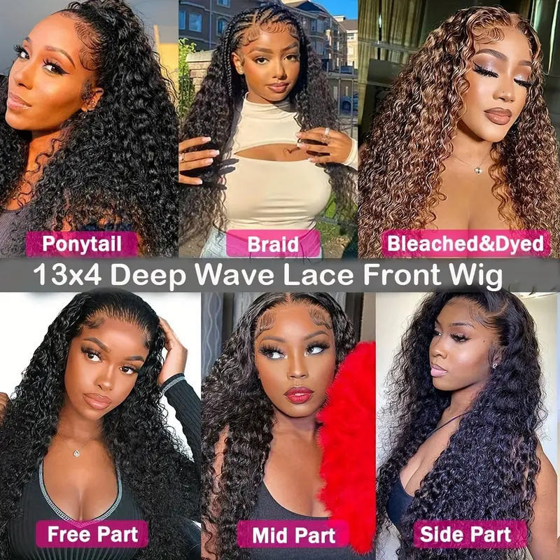 Deep Wave HD  Lace Front Wig Human Hair Density 13x4
