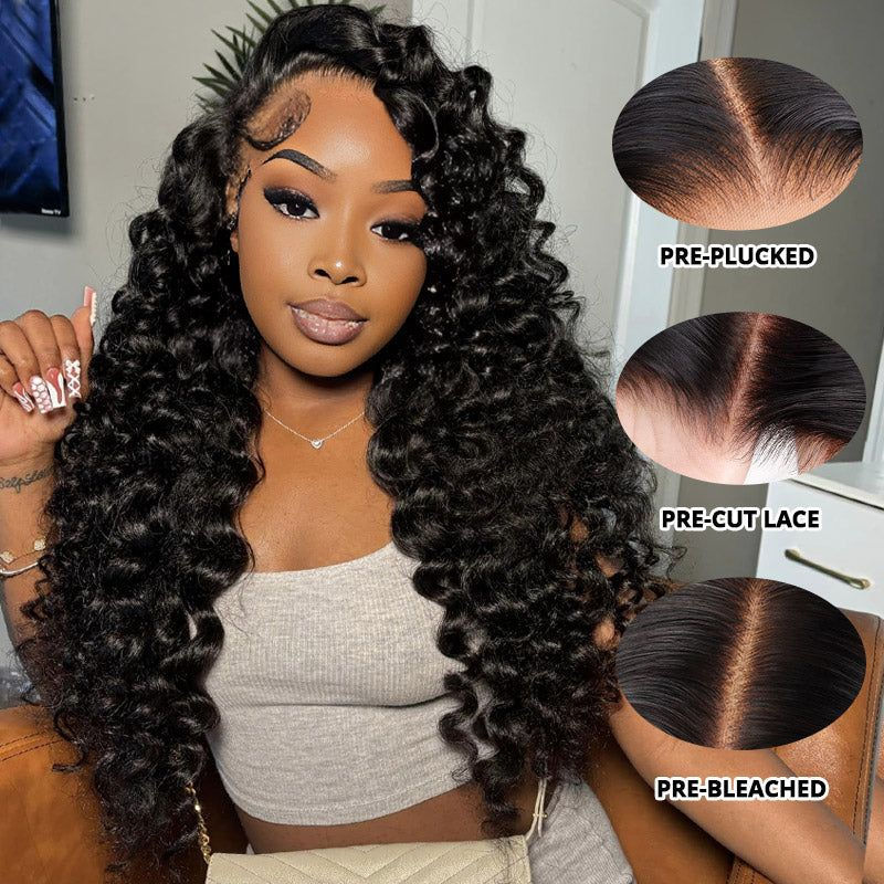 Deep Wave HD  Lace Front Wig Human Hair Density 13x4