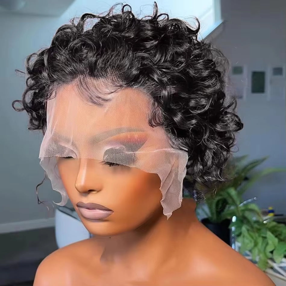 Remy High-quality 13x1 pixie Wigs Human Hair