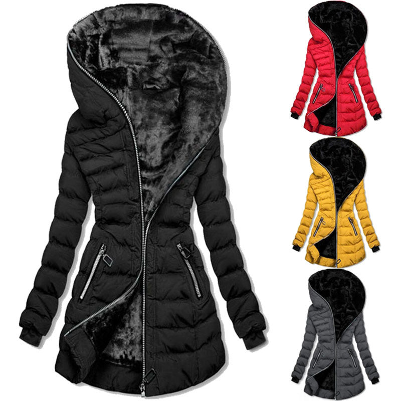 Hooded Warm Fleece Padded Jacket
